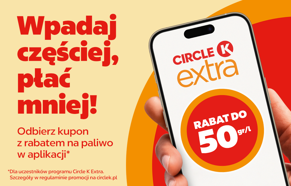 Grafika przedstawiająca rabaty w programie Circle K extra.