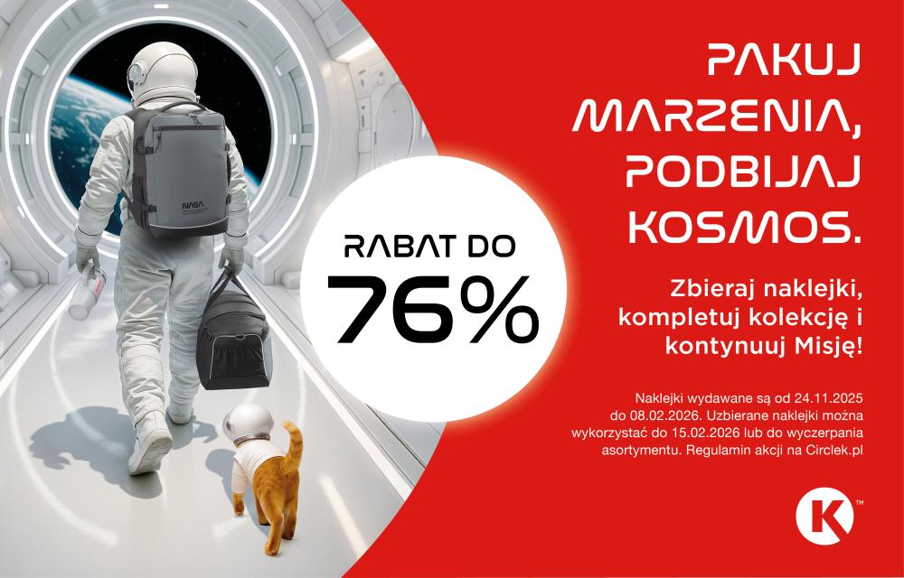 Banner przedstawiający kosmiczną kolekcję dostępną na stacjach Circle K