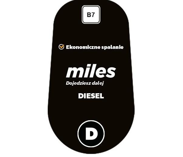 Etykieta paliwowa- olej napędowy miles